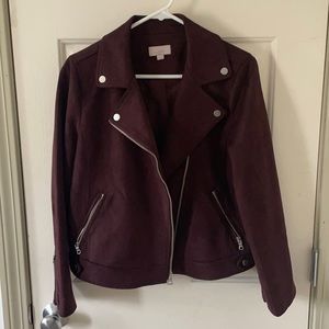 Loft Burgundy Moto Jacket